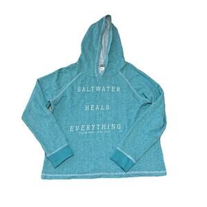 Saltwater Heals Everything Women's Hoodie Turquoise Size XL -Killer Dana Point
